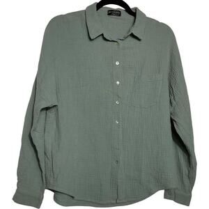 095 White Fox Gauze Button-Up (S/M, Seafoam, GUC)